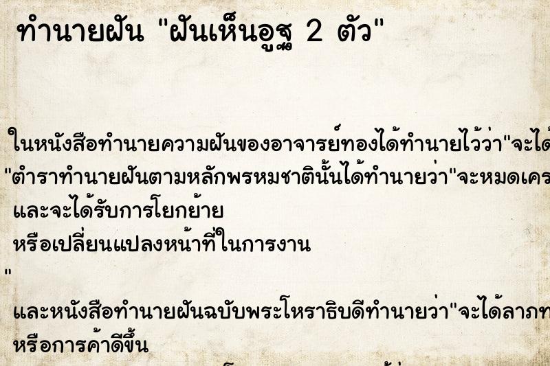 ทำนายฝันทำนายฝันฝันเห็นอูฐ2ตัว
